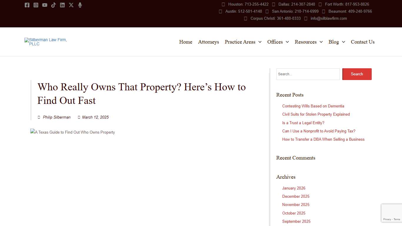 How to Find Out Who Owns a Property in Texas: Step-by-Step Guide | Silberman Law Firm, PLLC